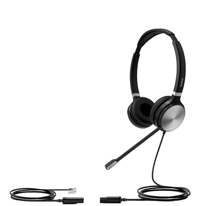 YHS36-Dual (binaural) Quick Disconnect headset - Compatible with phones that have RJ9 jack (1308021)