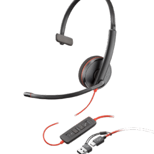 Poly Blackwire 3210 Monaural USB-C Black Headset +USB-C/A Adapter (Bulk) 8X2J8A6
