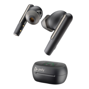 Poly Voyager Free 60+ UC Carbon Black Earbuds +BT700 USB-A Adapter +Touchscreen Charge Case 7Y8G3AA
