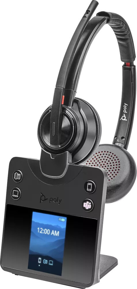 Poly Savi 8420 Office Stereo Microsoft Teams Certified DECT Headset (Desk Phone + PC + Mobile) 8L7F6AA