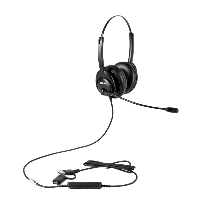 SHG S 5400 USB Binaural, over the head, leatherette ear cushions, passive noise canceling mic, USB-A